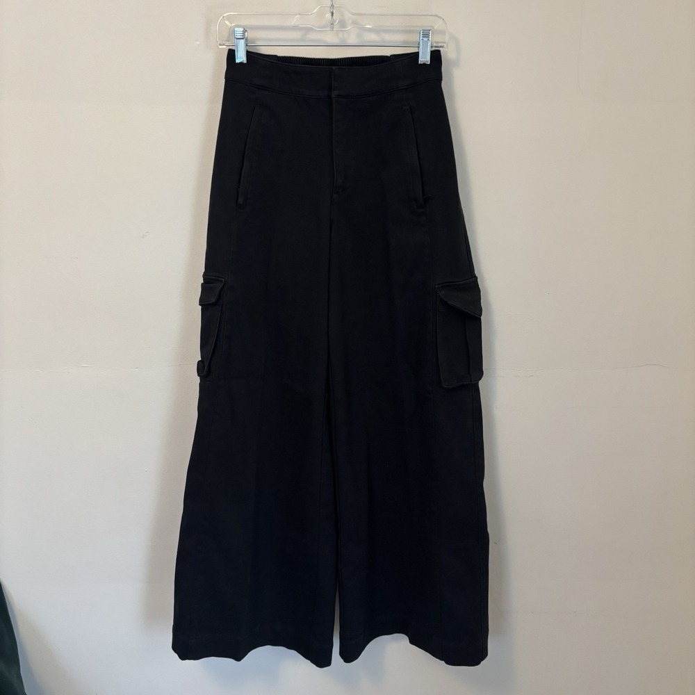 ALO Show Off Wide Leg Trouser Pants Punk Goth Cargo XS‎ Black Grunge